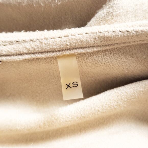 Soft Surroundings Draped Cardigan Beige Faux Suede Size XS Minimalist - Picture 7 of 8